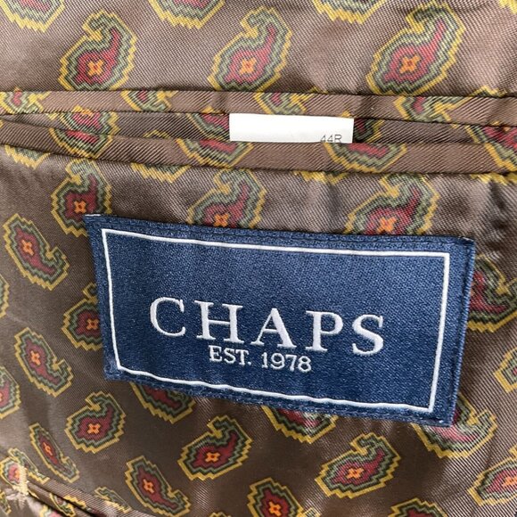 Chaps Blazer Men 44R Black Corduroy Classic Retro Academia Jacket Stretch Poly - Picture 7 of 14